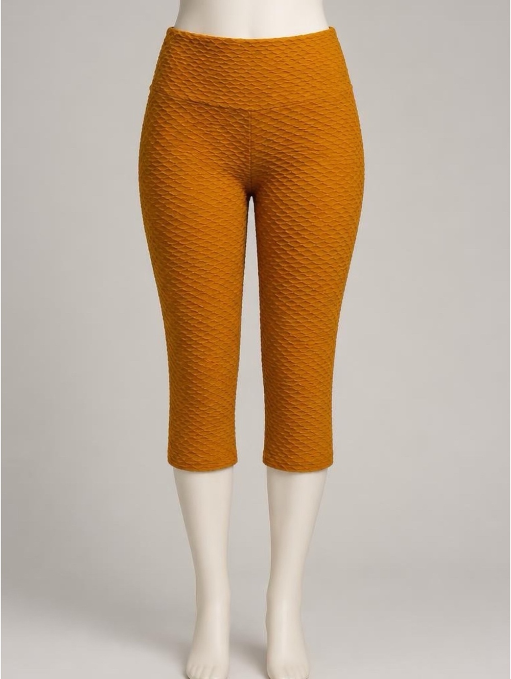 Booty by Brabants Women's Mustard Cropped Leggings Croco Skin OS